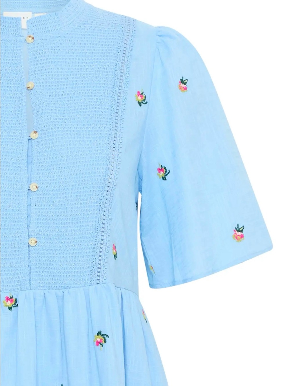 Atelier Reve Blue Cotton Floral Irolivia Midi Dress Embroidered - Picture 8 of 16